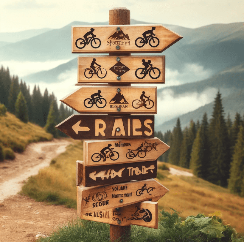 Mountain Biking Trail Sign